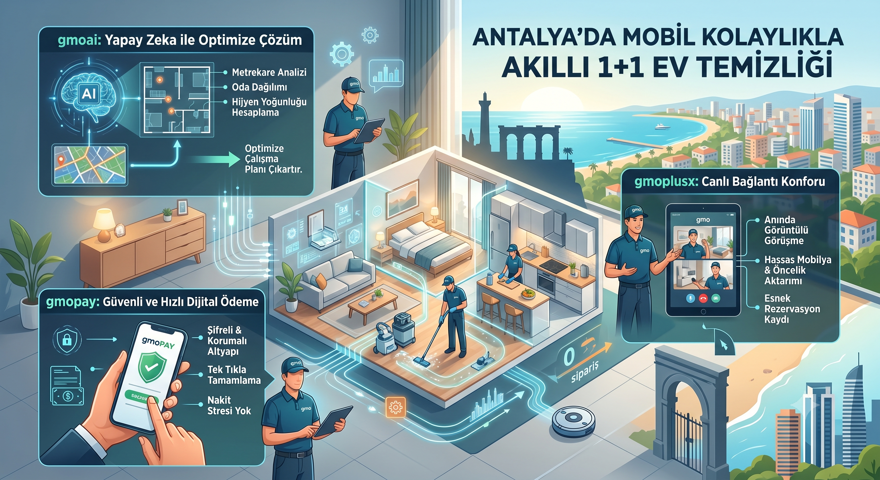 Antalya’da Mobil Kolaylıkla Akıllı 1+1 Ev Temizliği