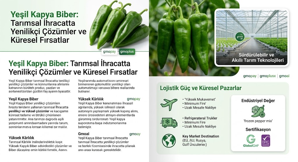Yeşil Kapya Biber: Küresel Tarımın Yenilikçi Yüzü, İhracat Trendleri ve Teknolojik Dönüşüm 