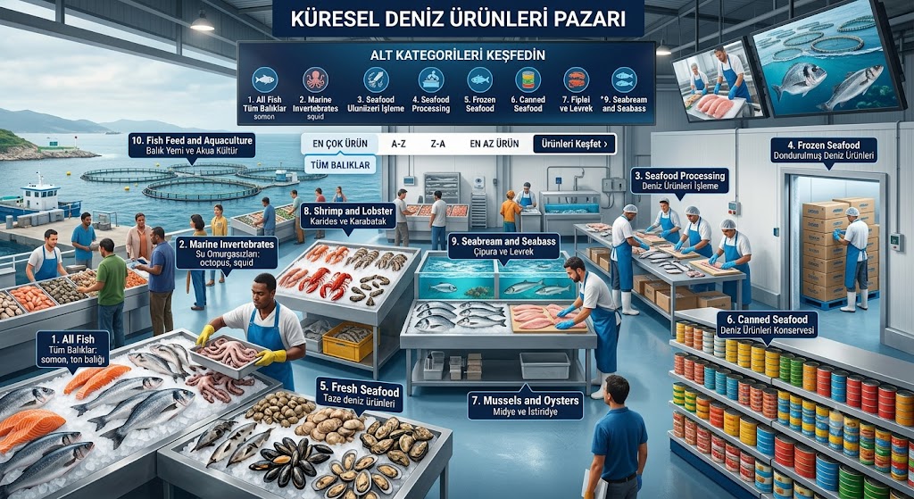 Küresel Deniz Ürünleri Pazarı: Lezzetin ve Sürdürülebilirliğin Alt Kategorilerini Keşfedin