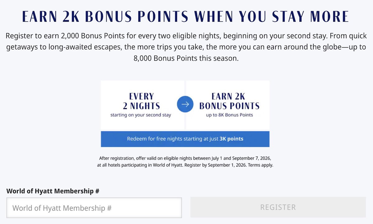 World Of Hyatt Summer 2026 Global Promo: Earn Up To 8K Bonus Points