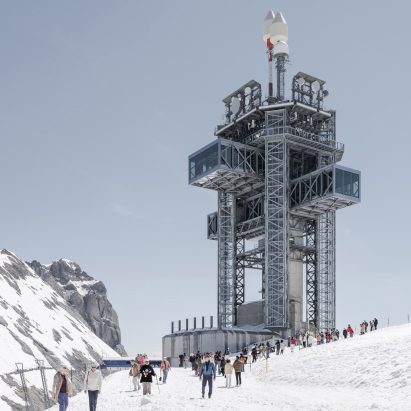 Herzog & de Meuron Transforms Mountain Antenna Tower Into Iconic Sculpture