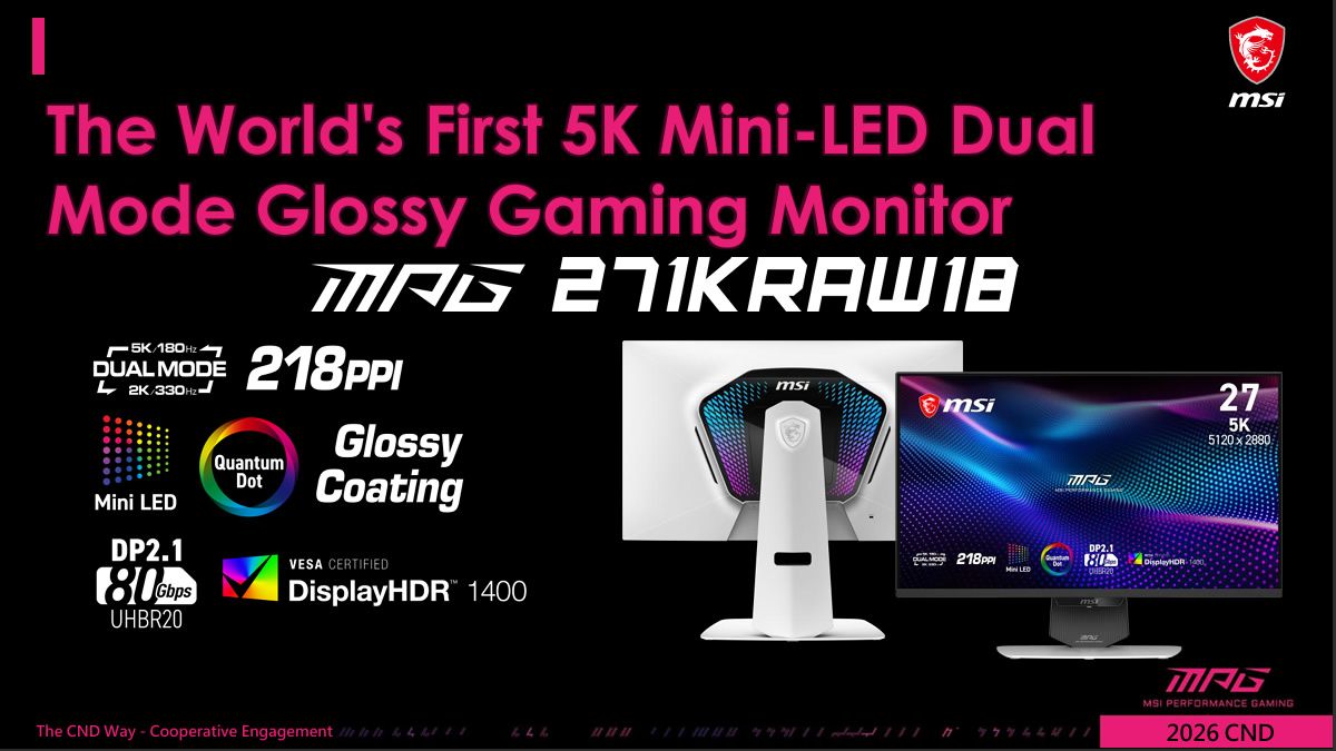 MSI and Gigabyte Debut New 5K 27-Inch Mini-LED Monitors with 2,304 Dimming Zones and 330 Hz Refresh Rate